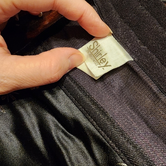 Shirley Of Hollywood Floral Embroidered Black Corset Sz 38 - Picture 4 of 5